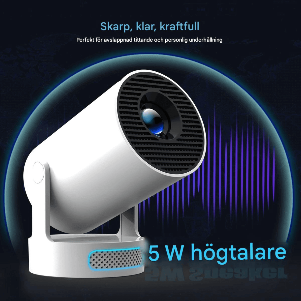 LumiCast View – Magcubic HY300 Pro+ Mini Projektor med Android 11, WiFi 6 & 720P LED-Bild för Hemmabio och Underhållning