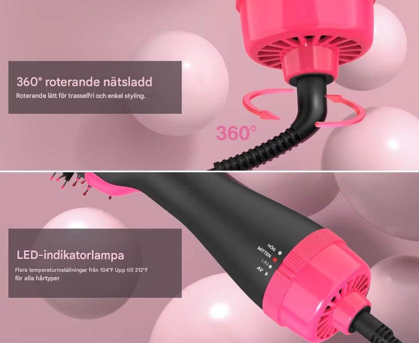 StylePro - 4-in-1 Heteluchtborstel voor föhnen, volume geven en stylen | Gemakkelijk je haar stylen met één apparaat