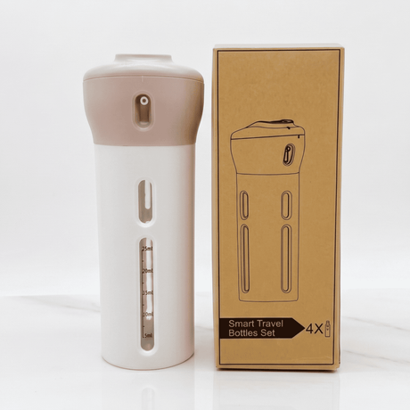 SpinFill – 4-i-1 Roterande Resedispenser med Läckagesäkra Refillflaskor på 40 ml – Kompakt Reseflaska