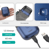 TrimAxis – Elektrisk Rakapparat för Män med Trippelblad, IPX7 Vattentålig Design & USB Type-C Snabbladdning