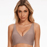 VeloraLift – Sömlös Bygel-fri BH med Full Cup, Djup V-Ringning & Formpressade Kupor för Vardaglig Komfort