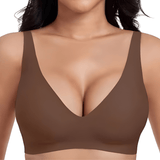 VeloraLift – Sömlös Bygel-fri BH med Full Cup, Djup V-Ringning & Formpressade Kupor för Vardaglig Komfort