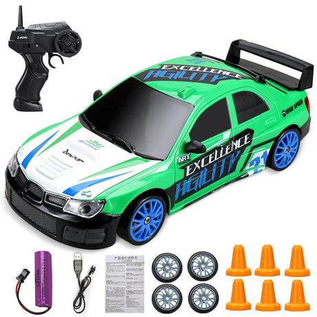 1:24 RC Drift Auto met Vierwielaandrijving - 15km/h Hoge Snelheid en Dynamisch Racen
