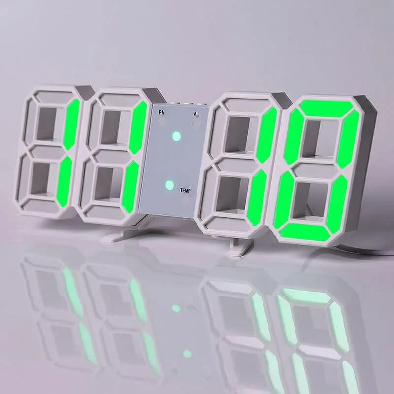 BrightChrono - 3D Digitale LED Wand- & Bureauklok | Stijlvolle Tijdsweergave voor Thuis & Kantoor
