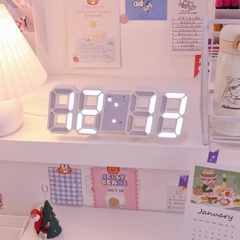 BrightChrono - 3D Digitale LED Wand- & Bureauklok | Stijlvolle Tijdsweergave voor Thuis & Kantoor
