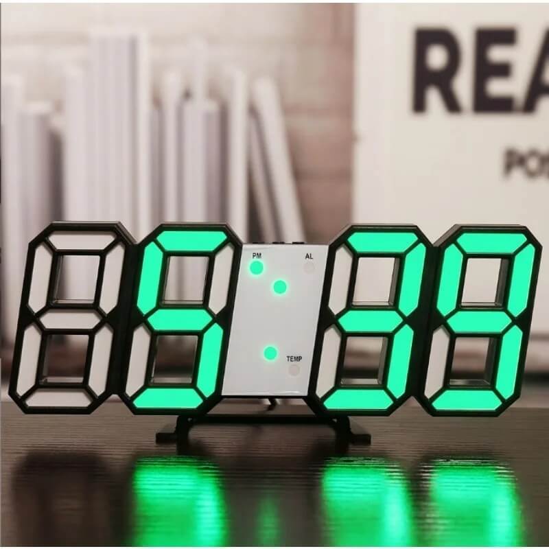 BrightChrono - 3D Digitale LED Wand- & Bureauklok | Stijlvolle Tijdsweergave voor Thuis & Kantoor