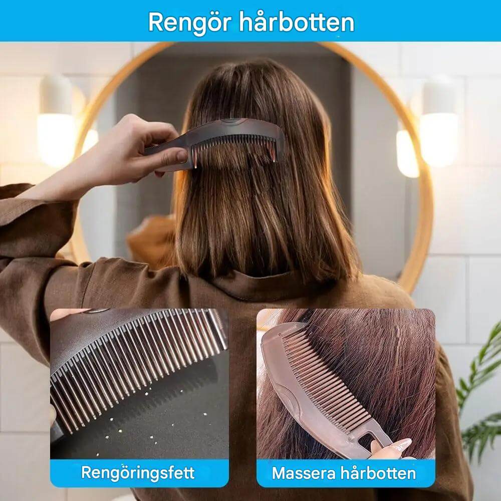 SkinTora - Zelfreinigende massagekam voor haar en hoofdhuid | Zachte hulp voor roos en vet haar
