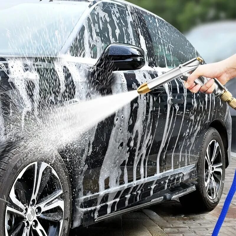 FlexiSpray - Flexibele en uitbreidbare hogedrukslang met verstelbaar mondstuk voor buitengebruik