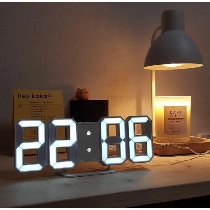 BrightChrono - 3D Digitale LED Wand- & Bureauklok | Stijlvolle Tijdsweergave voor Thuis & Kantoor