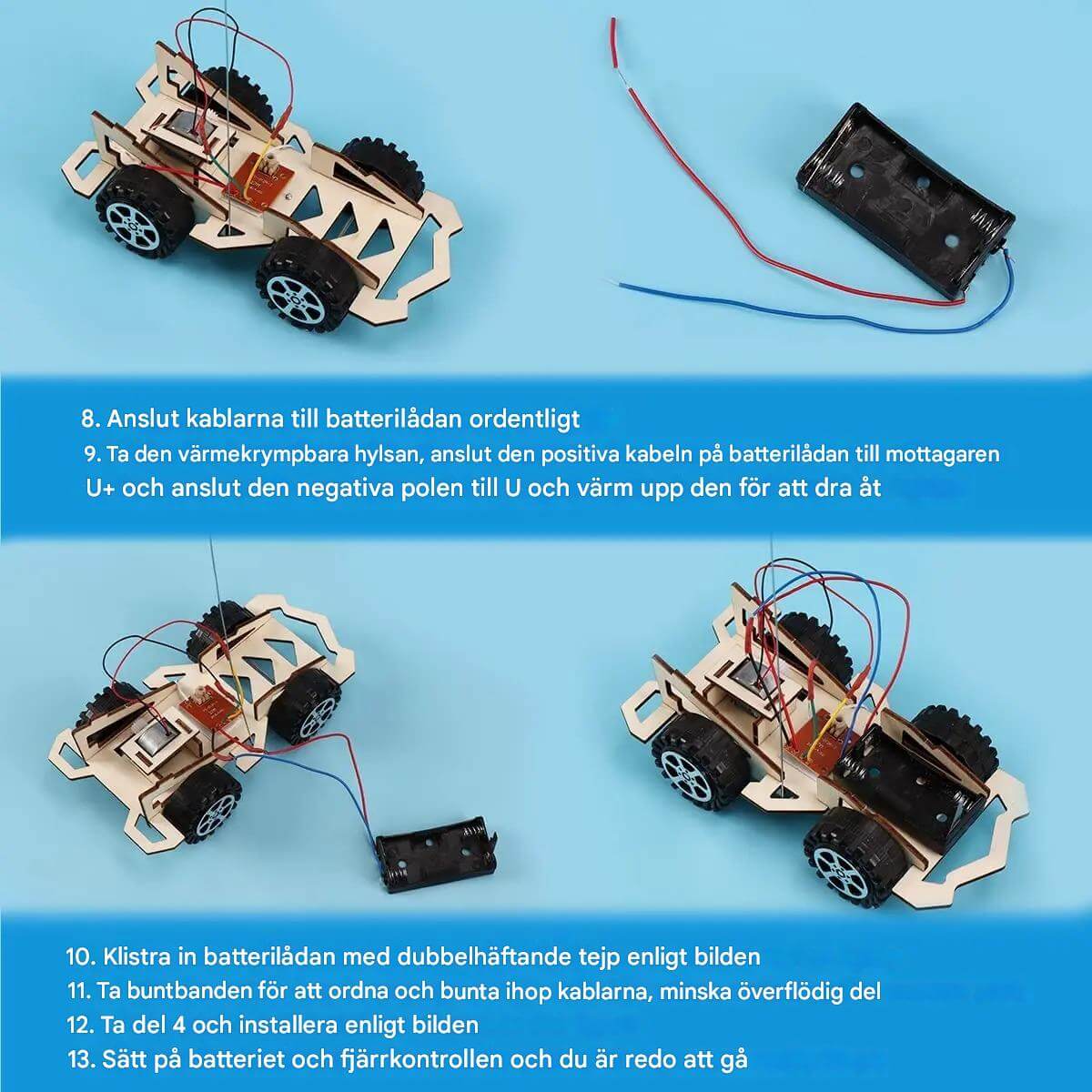 WoodiRace - Houten speelgoedauto met afstandsbediening voor kinderen - In elkaar te zetten 4-wiel-aangedreven speelgoed met doe-het-zelf-technologie
