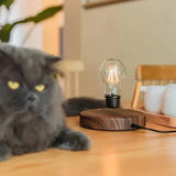 LumoGlide - Magnetische Zwevende LED Lamp | Zwevende Tafellamp met Houten Afwerking voor Bureau en Interieur