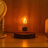 LumoGlide - Magnetische Zwevende LED Lamp | Zwevende Tafellamp met Houten Afwerking voor Bureau en Interieur