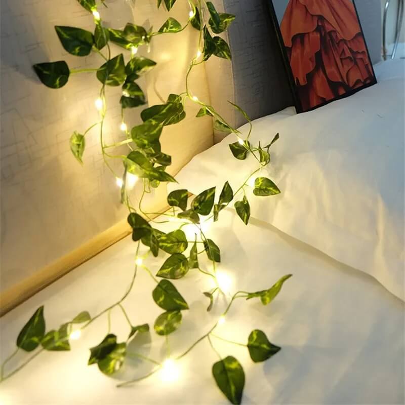 VineGlow - Snoer van groene bladeren op batterijen - Creëer een gezellige sfeer in huis of in de tuin