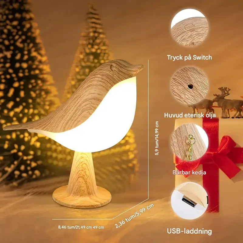 FeatherGlow - LED Vogel Nachtlampje met Touch Control | Decoratieve & Ontspannende Verlichting voor Slaapkamer en Woonkamer