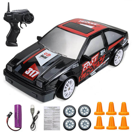 1:24 RC Drift Auto met Vierwielaandrijving - 15km/h Hoge Snelheid en Dynamisch Racen