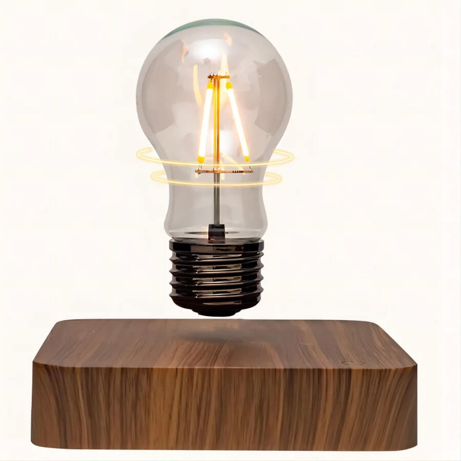 LumoGlide - Magnetische Zwevende LED Lamp | Zwevende Tafellamp met Houten Afwerking voor Bureau en Interieur