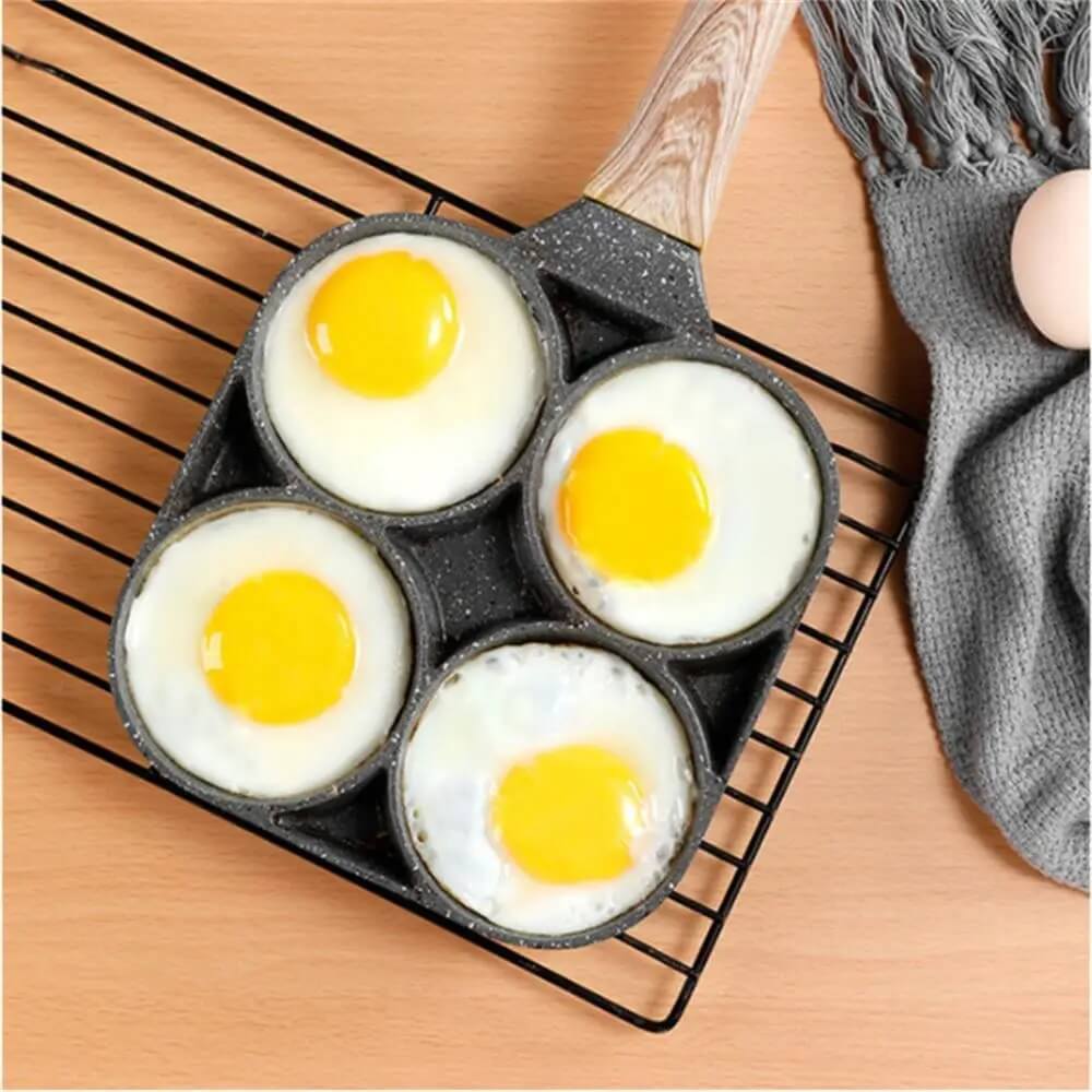 MultiChef - 4-gats omeletpan met antiaanbaklaag | Voor ontbijt, kleine gerechten en creatief koken