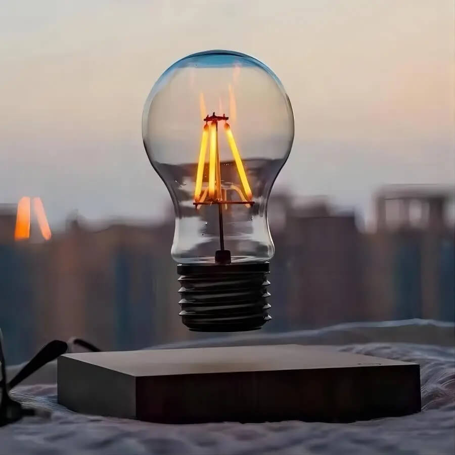 LumoGlide - Magnetische Zwevende LED Lamp | Zwevende Tafellamp met Houten Afwerking voor Bureau en Interieur