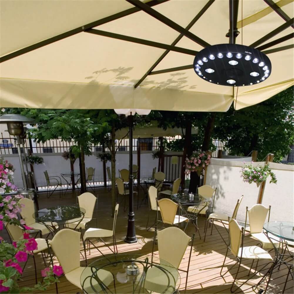LumaGlow - Draagbare 24+4LED Parasollamp voor buitengebruik