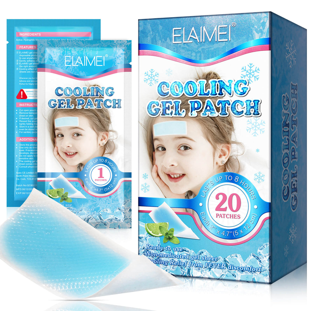 CooliPatch - Koortspleister voor kinderen | Cooling Gel Patch voor natuurlijke verlichting zonder medicijnen