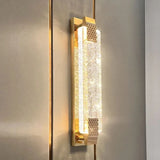 LuxeAngle - Wandlamp met Bubbel Kristal en Verguld Metaal | Elegante en Luxe Decoratieve Verlichting voor Slaapkamer & Woonkamer