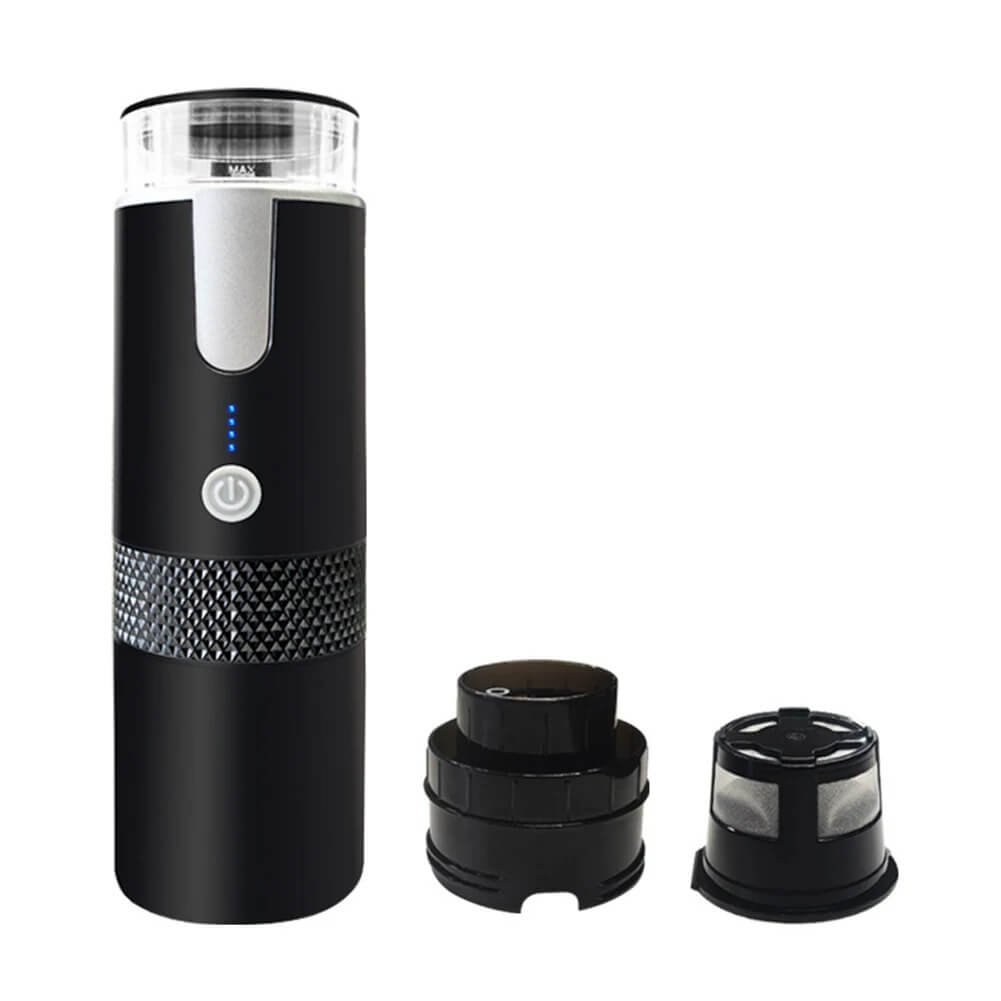 NomadoBrew - Draagbaar koffiezetapparaat voor op reis en op de camping | Draadloos koffiezetten met capsules en gemalen koffie