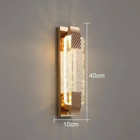 LuxeAngle - Wandlamp met Bubbel Kristal en Verguld Metaal | Elegante en Luxe Decoratieve Verlichting voor Slaapkamer & Woonkamer