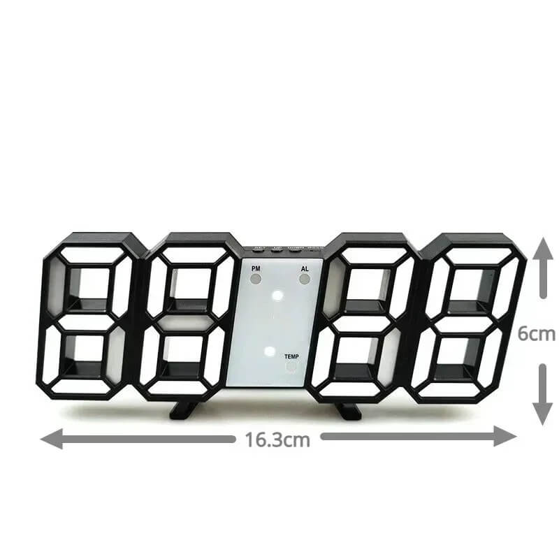 BrightChrono - 3D Digitale LED Wand- & Bureauklok | Stijlvolle Tijdsweergave voor Thuis & Kantoor
