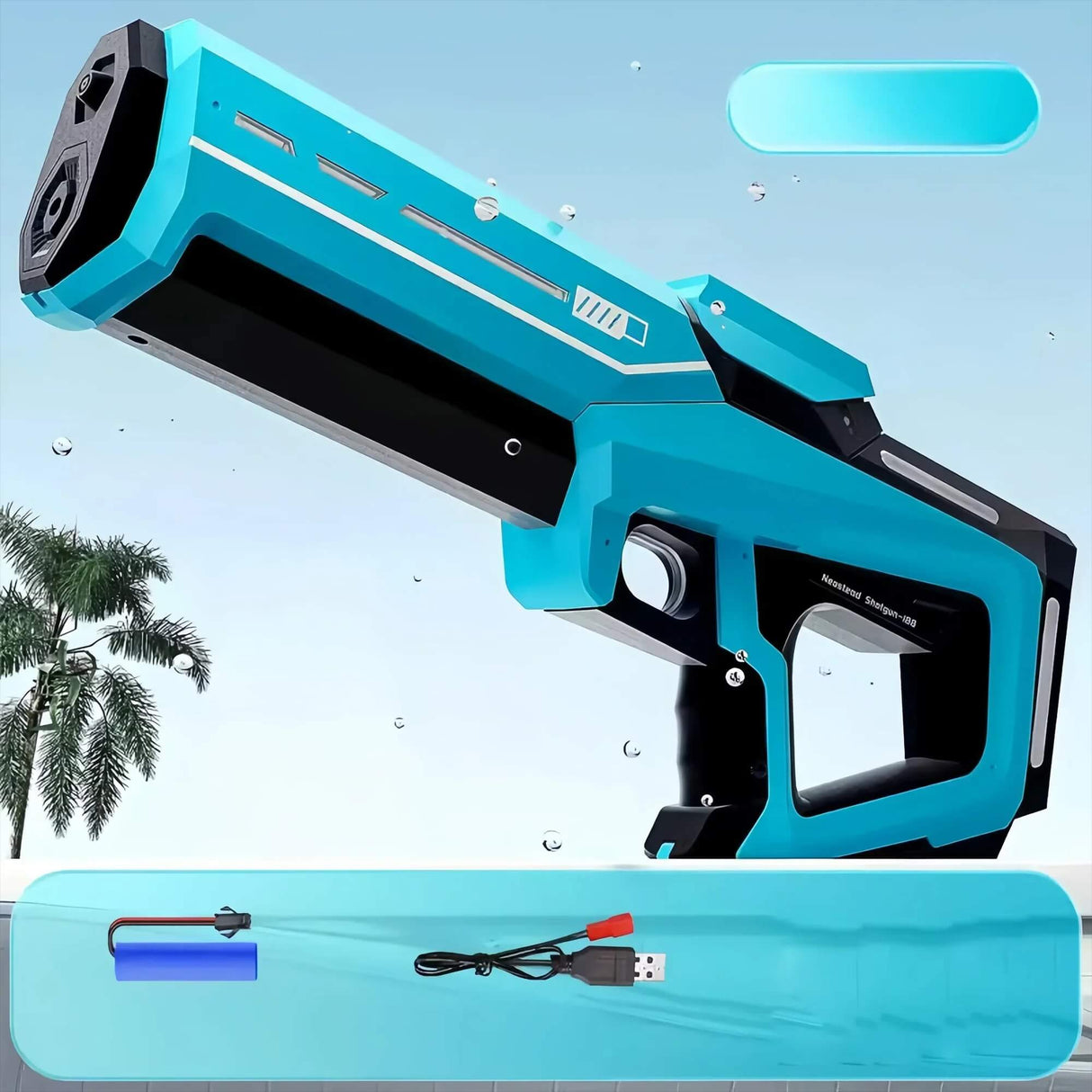 SplashForce - Automatisch waterkanon voor spelen en zomerspelen | Elektrisch aangedreven, groot bereik en veel actie