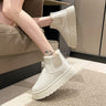 Antislip, warme gevoerde enkellaarsjes voor de winter, comfortabel en plat