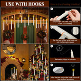Drijvende LED Kaars met Toverstok Afstandsbediening | Vlamloze Hangende Decoratieve Kaarsen voor Kerstmis, Halloween & Bruiloft