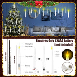 Drijvende LED Kaars met Toverstok Afstandsbediening | Vlamloze Hangende Decoratieve Kaarsen voor Kerstmis, Halloween & Bruiloft