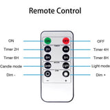 Glowelle - LED-waskaars met realistisch vlameffect met afstandsbediening en dimmer