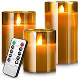Glowelle - LED-waskaars met realistisch vlameffect met afstandsbediening en dimmer