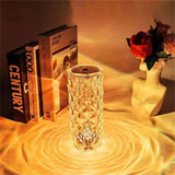 Kristallen Lamp met 16 Kleuren & Diamanten Roos LED Licht - Aanraken & Afstandsbediening USB Oplaadbaar, Romantische Sfeer voor Thuis