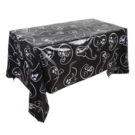 Halloween tafelkleed met pompoen en spinnenweb - Plastic tafelkleed voor feesttafels en huisdecoratie 220x130 cm