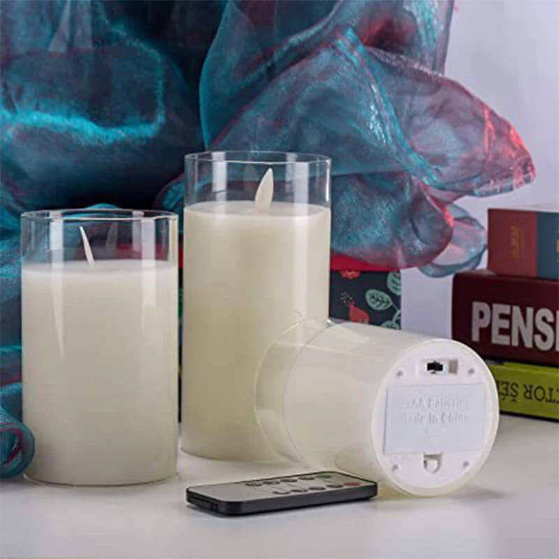 Glowelle - LED-waskaars met realistisch vlameffect met afstandsbediening en dimmer