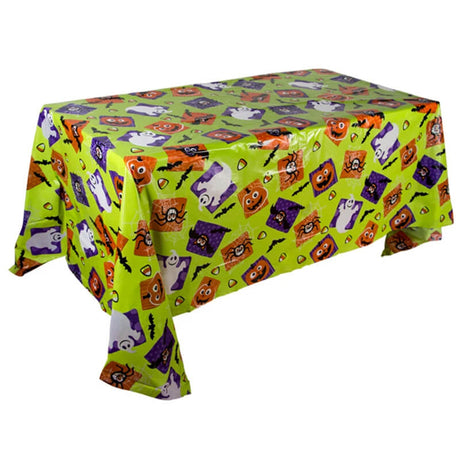 Halloween tafelkleed met pompoen en spinnenweb - Plastic tafelkleed voor feesttafels en huisdecoratie 220x130 cm