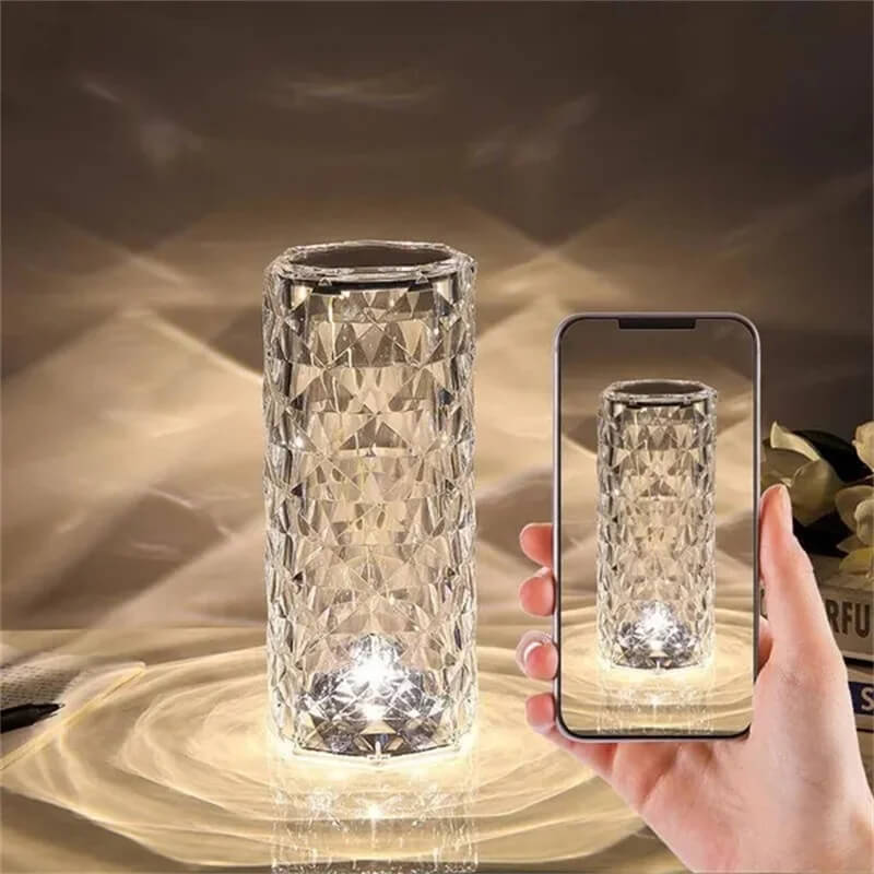 Kristallen Lamp met 16 Kleuren & Diamanten Roos LED Licht - Aanraken & Afstandsbediening USB Oplaadbaar, Romantische Sfeer voor Thuis