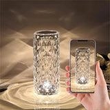 Kristallen Lamp met 16 Kleuren & Diamanten Roos LED Licht - Aanraken & Afstandsbediening USB Oplaadbaar, Romantische Sfeer voor Thuis