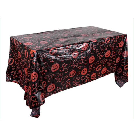 Halloween tafelkleed met pompoen en spinnenweb - Plastic tafelkleed voor feesttafels en huisdecoratie 220x130 cm