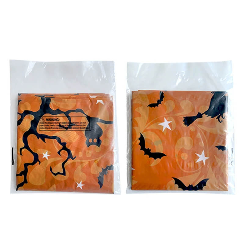 Halloween tafelkleed met pompoen en spinnenweb - Plastic tafelkleed voor feesttafels en huisdecoratie 220x130 cm