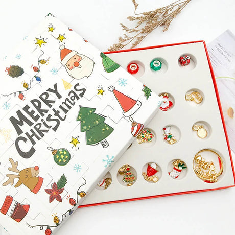 Lyxig Smyckes-Adventskalender för Barn – 24 Luckor med Armband och Berlocker för DIY Julsmycken