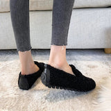 Luxe damesmocassins van pluche lamswol - antislip rubberen zool en ultiem comfort