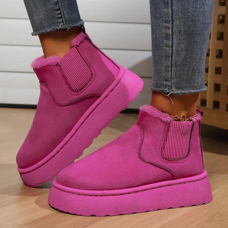 Antislip, warme gevoerde enkellaarsjes voor de winter, comfortabel en plat