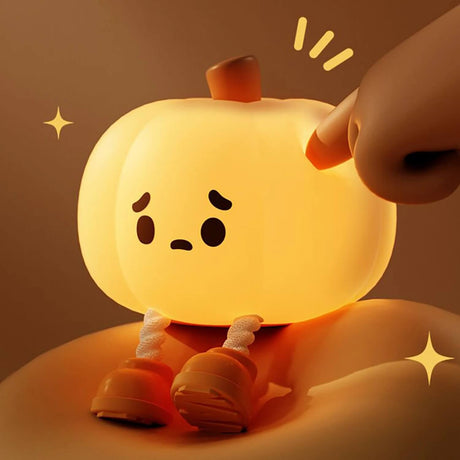 GlowShroom - Siliconen LED Nachtlampje | Zacht pompoen-, paddenstoel- of spookontwerp voor kinderkamers en slaapkamers