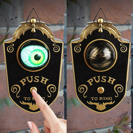 Enge Halloween deurbel met gloeiend oog | Geluids- & lichteffecten - Realistische decoratie voor trick or treating