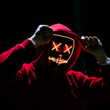 LED Horror Masker voor Halloween & Maskerade | Purge-geïnspireerd knipperend masker met 3 lichtstanden - Verstelbaar & Veilig EL-draad Ontwerp