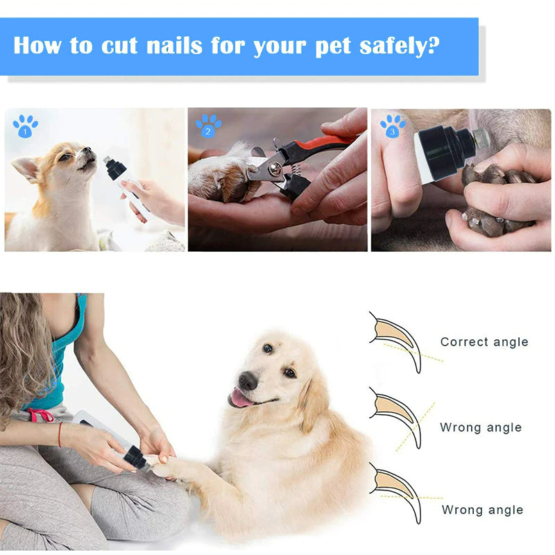 Elektrische nagelknipper & nageltrimmer voor honden en katten - oplaadbaar en ergonomisch ontwerp