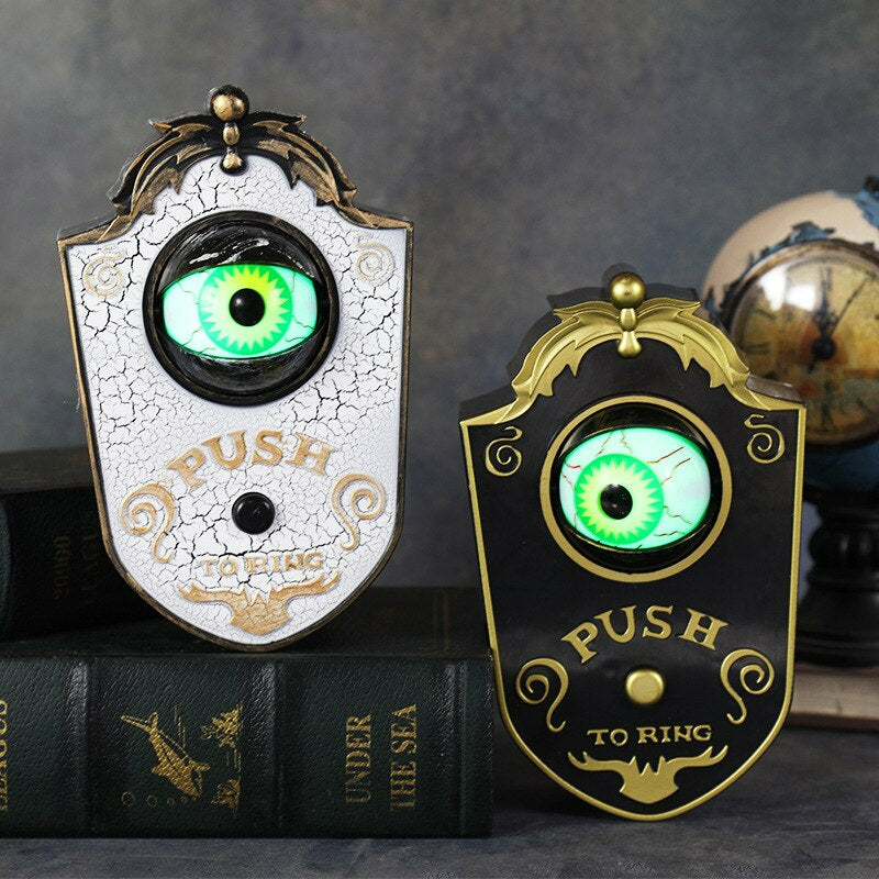 Enge Halloween deurbel met gloeiend oog | Geluids- & lichteffecten - Realistische decoratie voor trick or treating